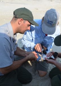 Paul working with his team of biological science technicians on Cape Hatteras National Seashore.