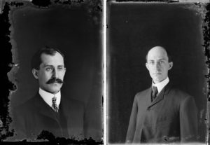 Dry plate, glass negatives of Orville and Wilbur Wright taken in 1905.