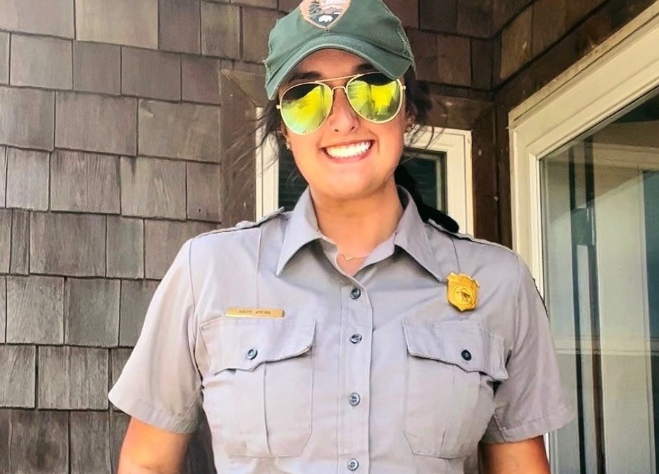 NPS Biological Technician Katie Ayers on Ocracoke Island.