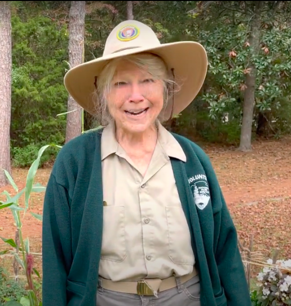 Volunteer Mona Currie at Fort Raleigh National Historic Site.