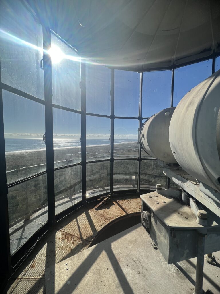 A view from inside the top of the Cape Hatteras Lighthouse.