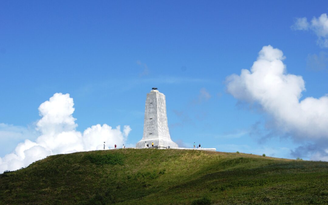 Wright Brothers Monument on a sunny day.